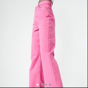 Pink Zara wide leg jeans